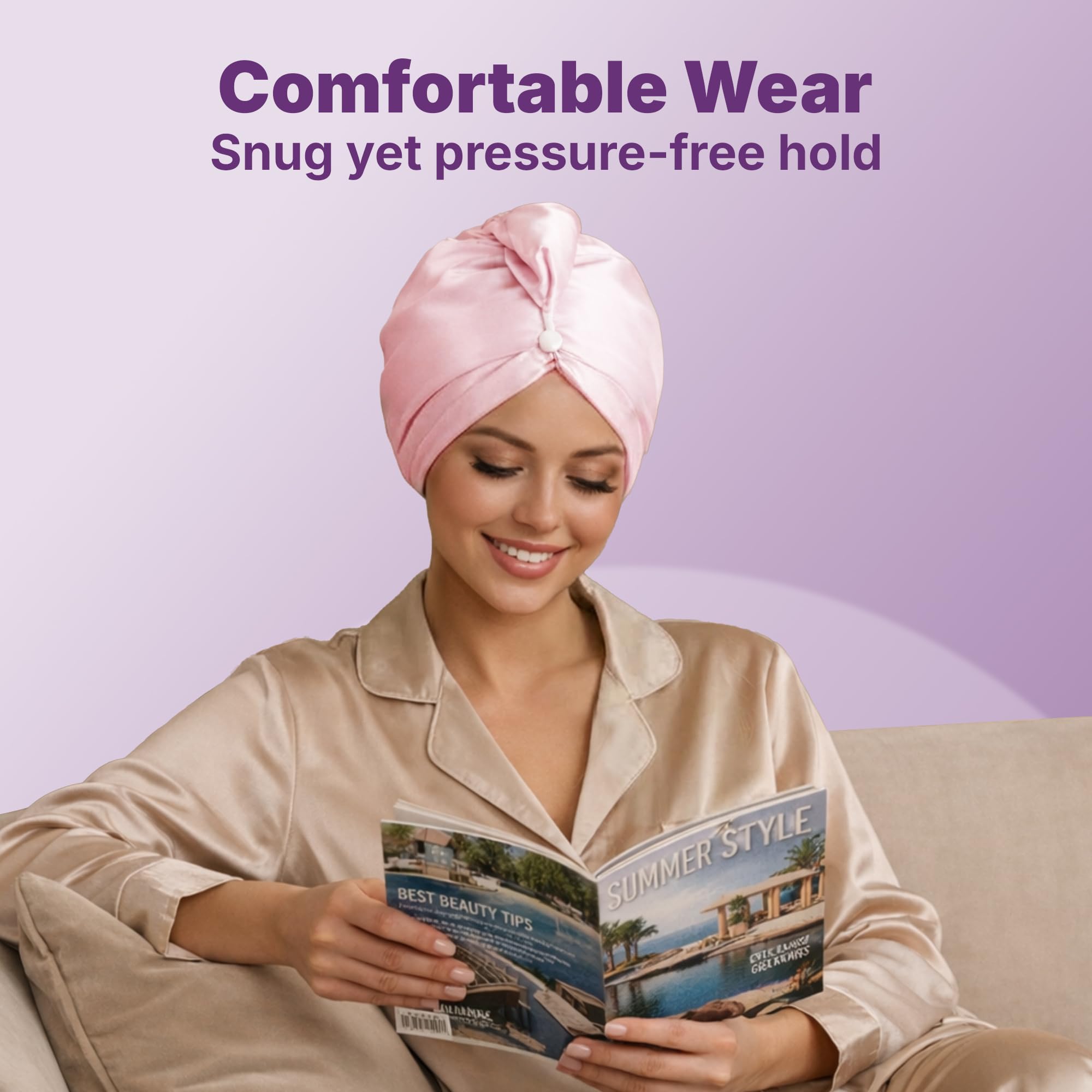 GOODY turban worn overnight protecting styles and reducing friction