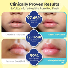 GOONGBE applied on child lips showing natural red tint and hydrated look