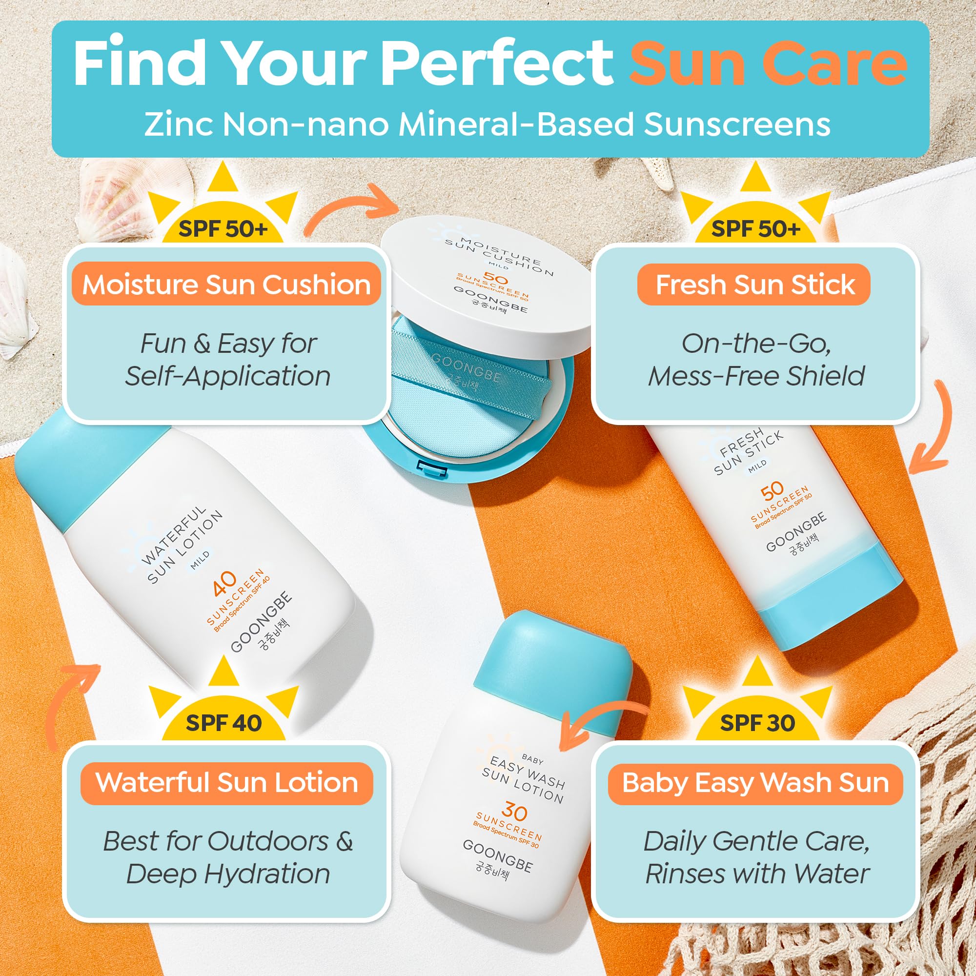GOONGBE sun duo in travel bag illustrating convenient daily protection
