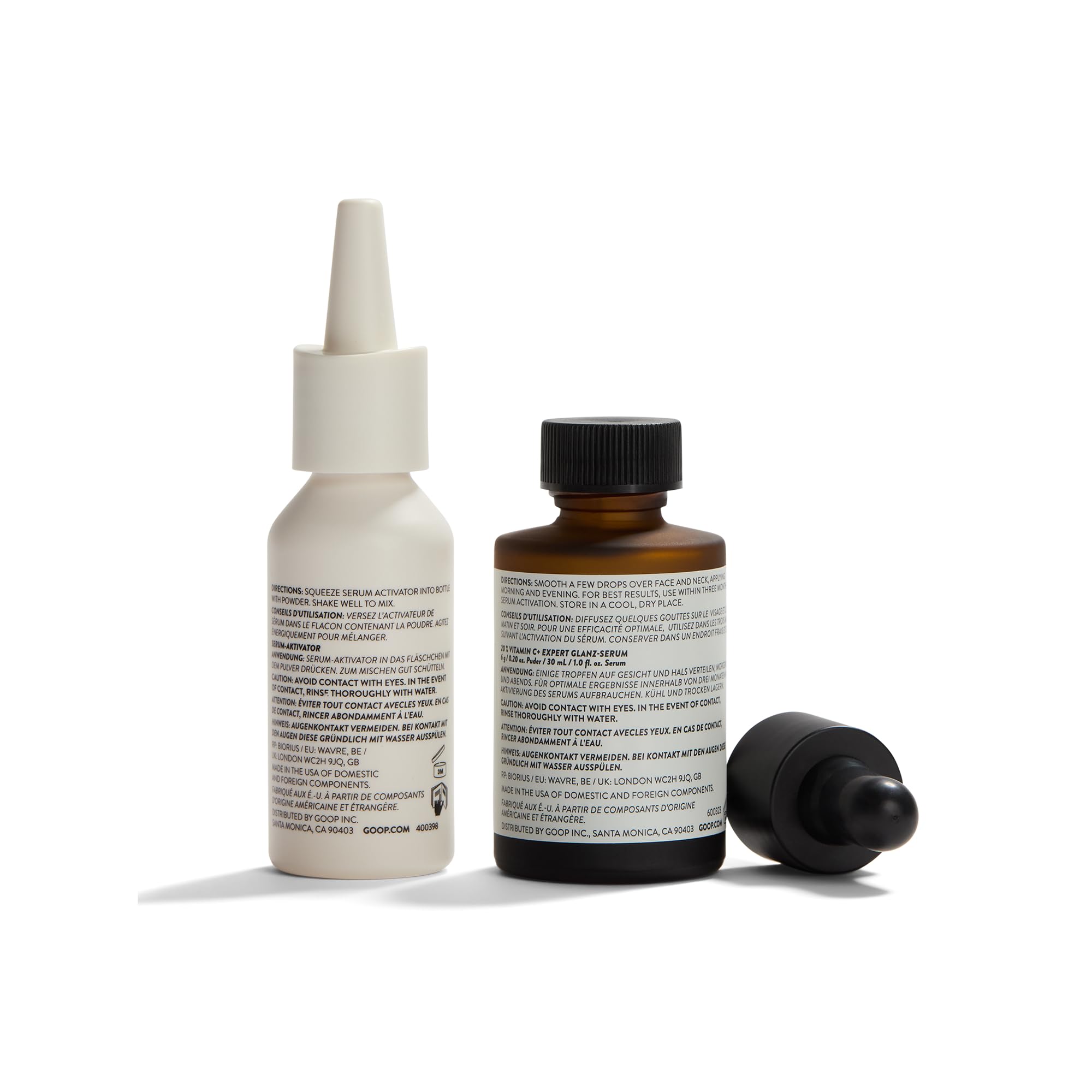 goop serum on bathroom shelf staged for morning routine inspiration