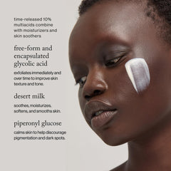 goop milk serum texture closeup revealing silky emulsion benefit: lightweight hydration