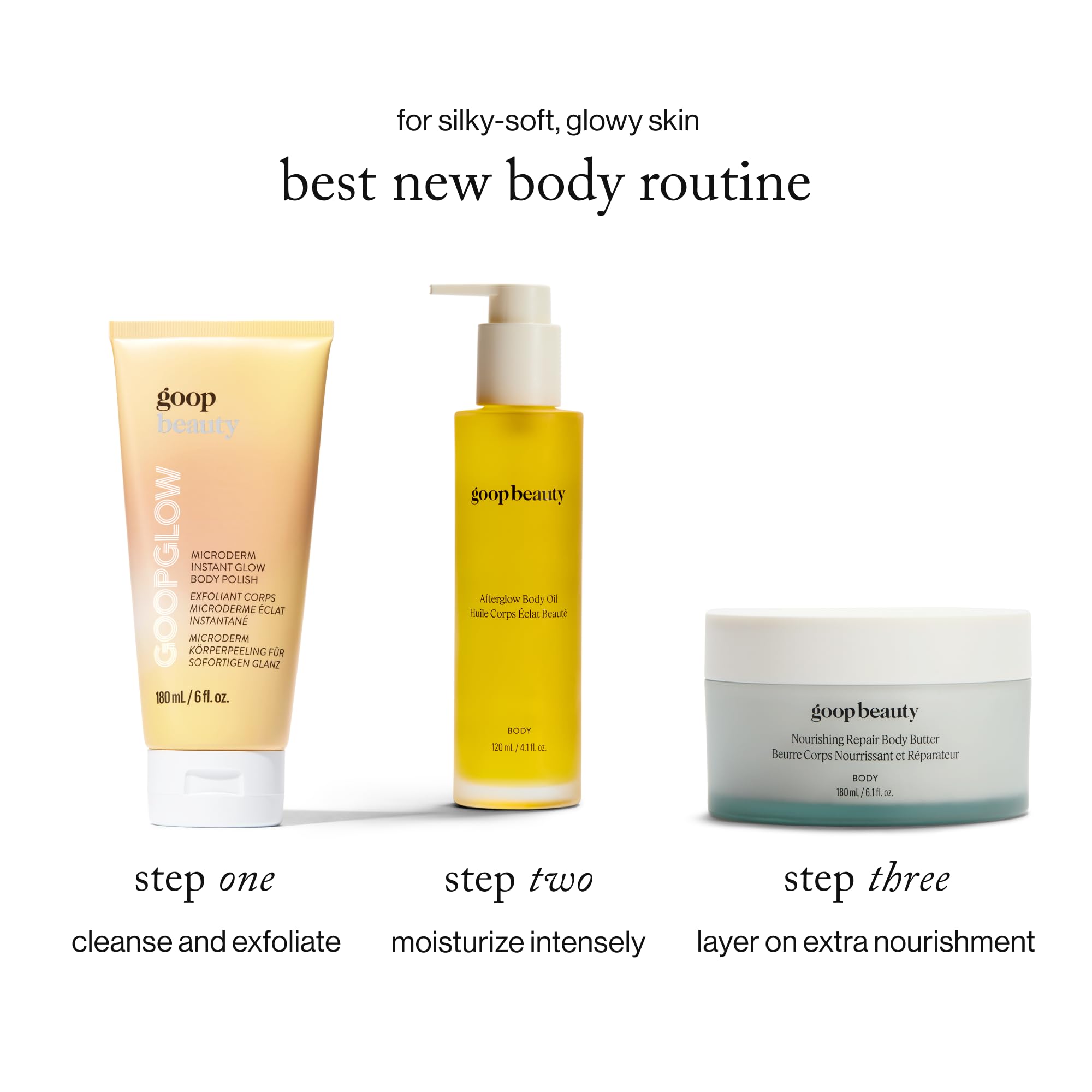 goop body oil on hand being massaged in for instant hydration benefit