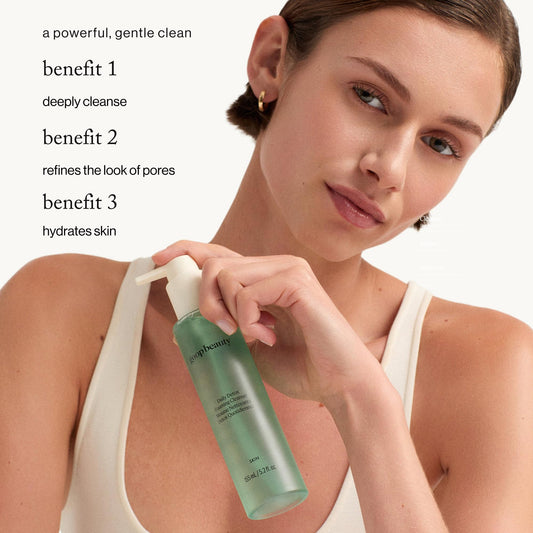 goop cleanser pump dispensing product demonstrating easy use and controlled application