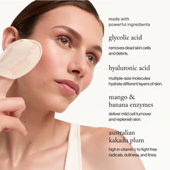 goop soaked pad detail showing enriched glycolic solution for resurfacing