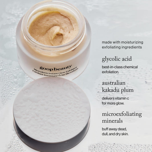 goop mini microderm whipped texture close-up reveals mineral particles for polishing