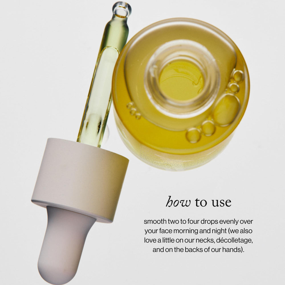 goop nutrient face oil application on neck and décolletage for smoothing and firming benefit