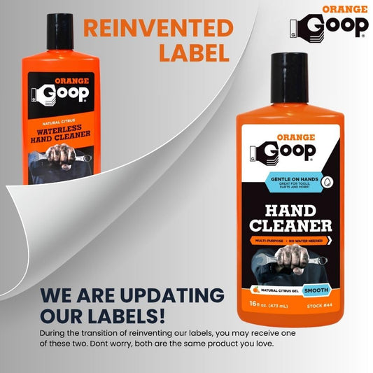 GOOP flip-top cap detail for easy one-handed dispensing