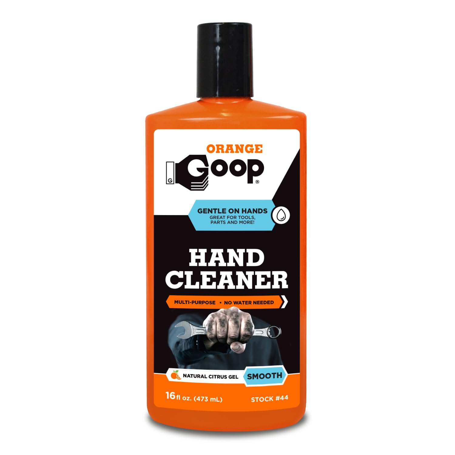 GOOP orange bottle front packaging showing product and benefits