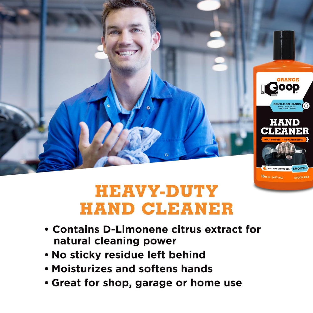 GOOP in-use on dirty hands removing grease quickly and effectively