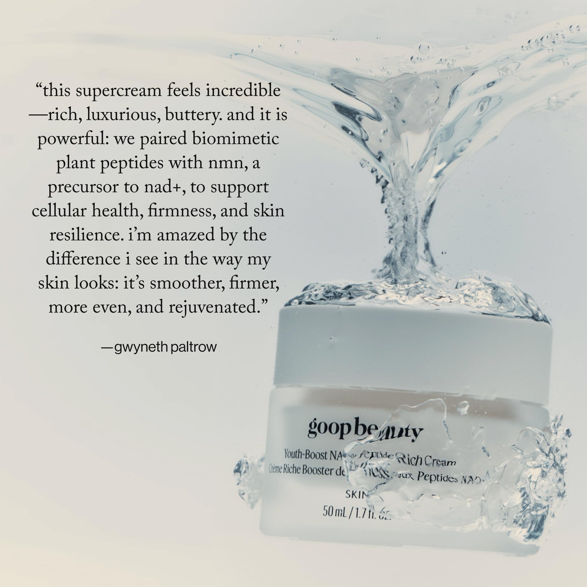 goop Youth-Boost applied to skin showing hydrated, smoother-looking complexion