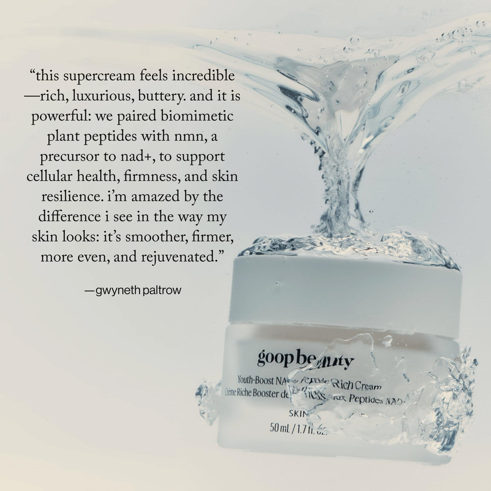 goop Youth-Boost applied to skin showing hydrated, smoother-looking complexion