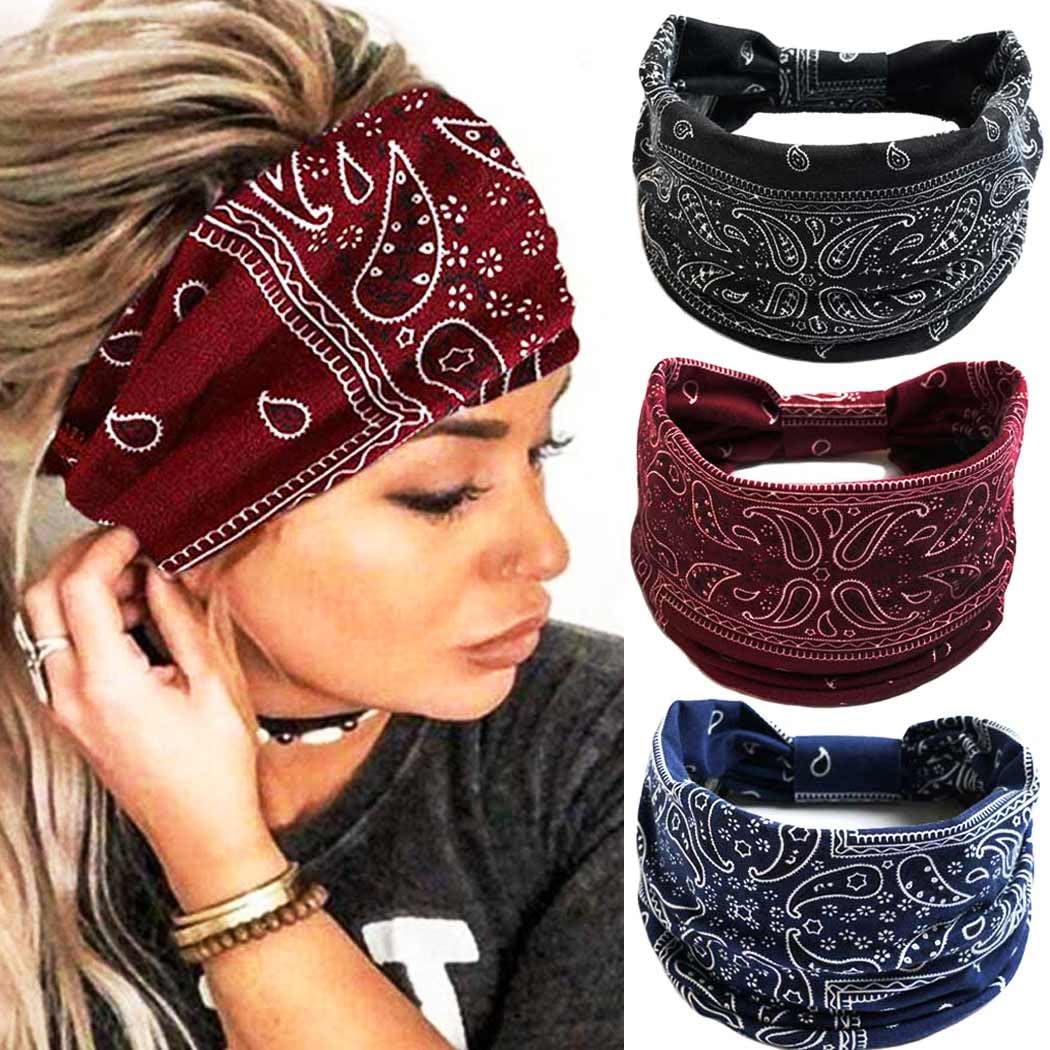 GORTIN front view of three-pack headbands showing colors and style benefits