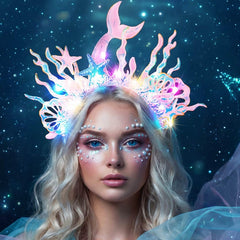 GORTIN headband in a beach setting styling mermaid look for photos and parties