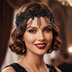GORTIN headband worn with vintage dress demonstrating styling benefit