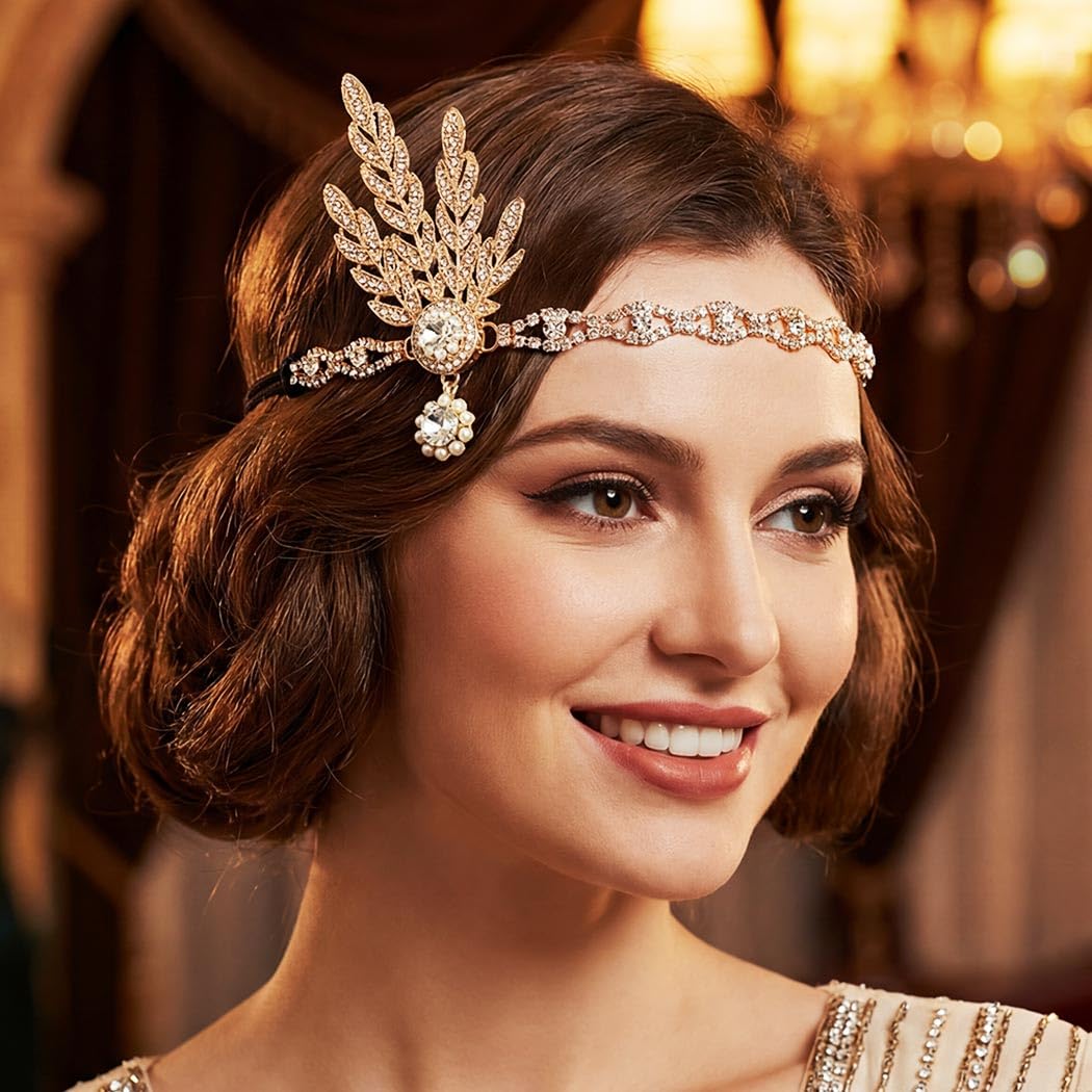 GORTIN headpiece on model demonstrating vintage look and easy styling