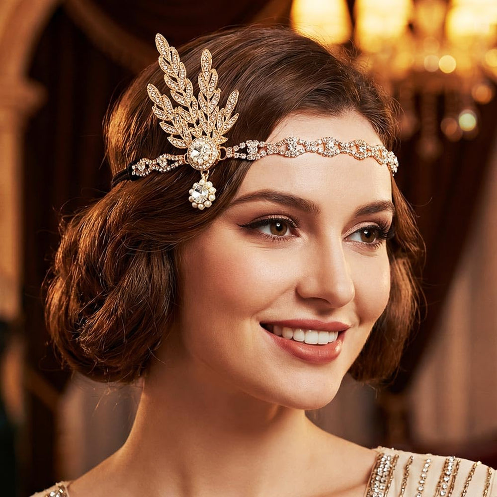 GORTIN headpiece on model demonstrating vintage look and easy styling