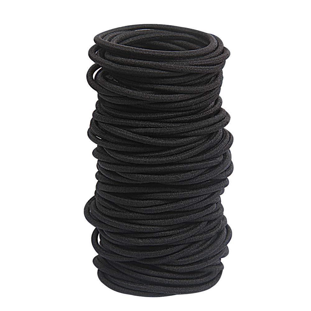 GOSICUKA front pack of 120 black elastics showing quantity and benefit