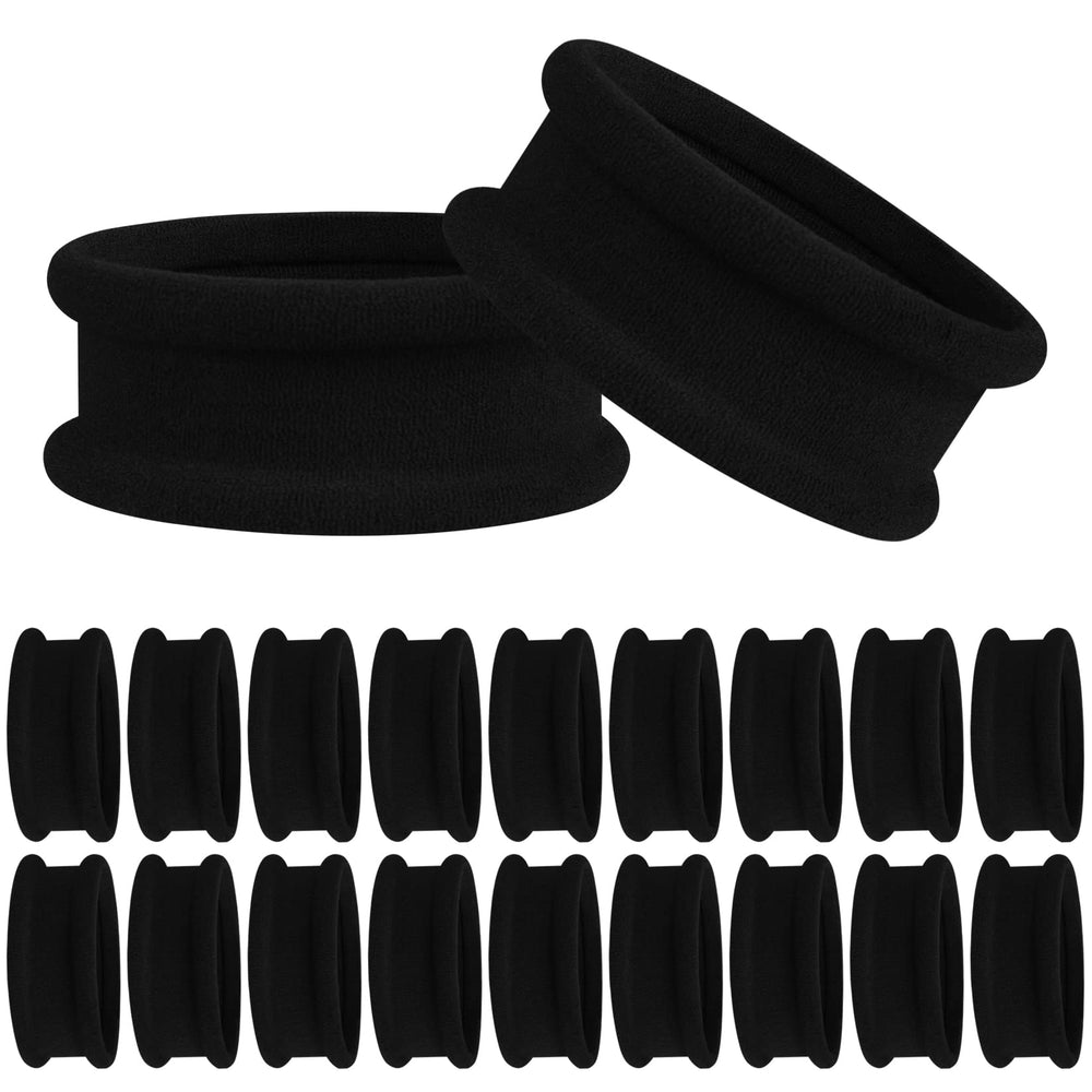 GOSICUKA front view of 20 black scrunchies showing quantity and neat stack benefit