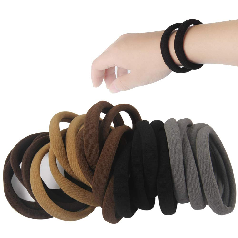GOSICUKA front pack of 20 brown hair ties showing quantity and colors for reliable daily use