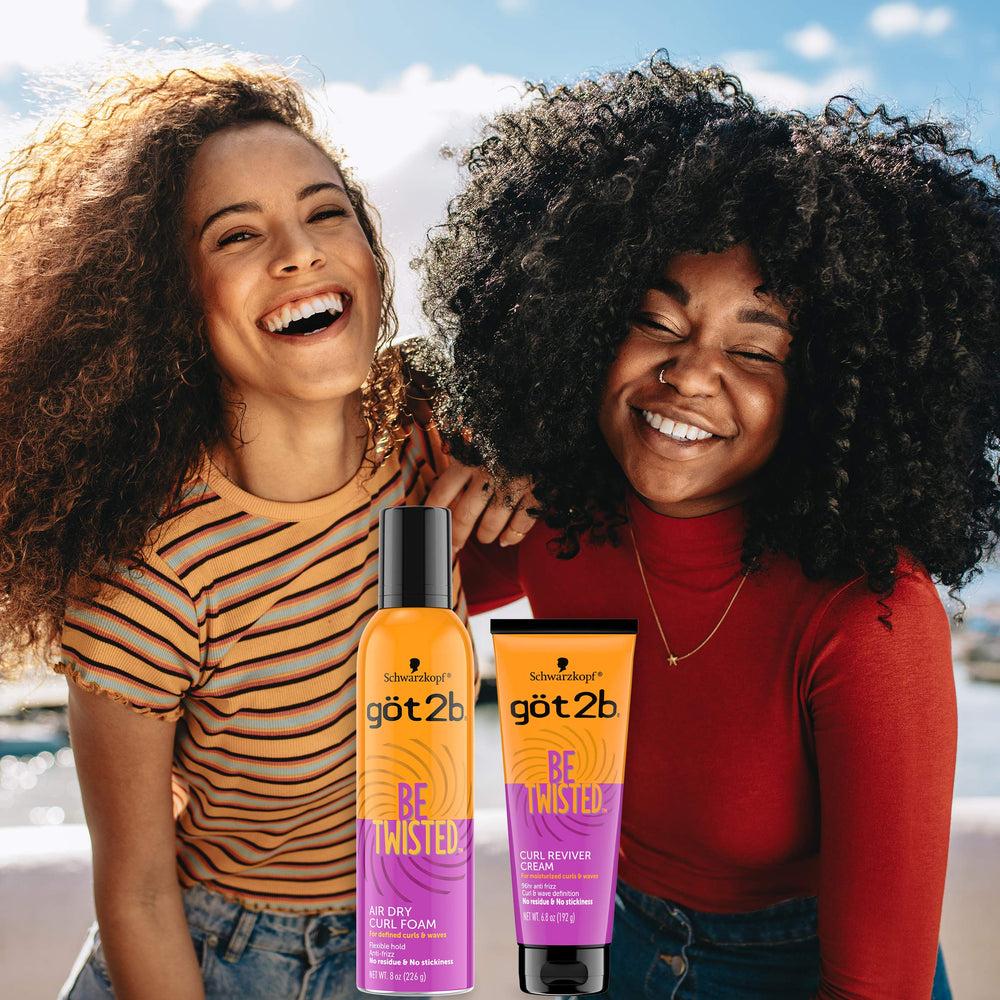 Got2B applied in hair lifestyle shot showing defined frizz-controlled curls