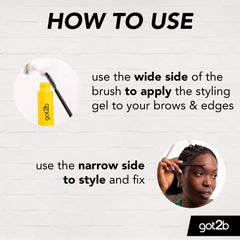 Got2B fibre brush tip shot highlighting bristles that shape brows and distribute gel evenly