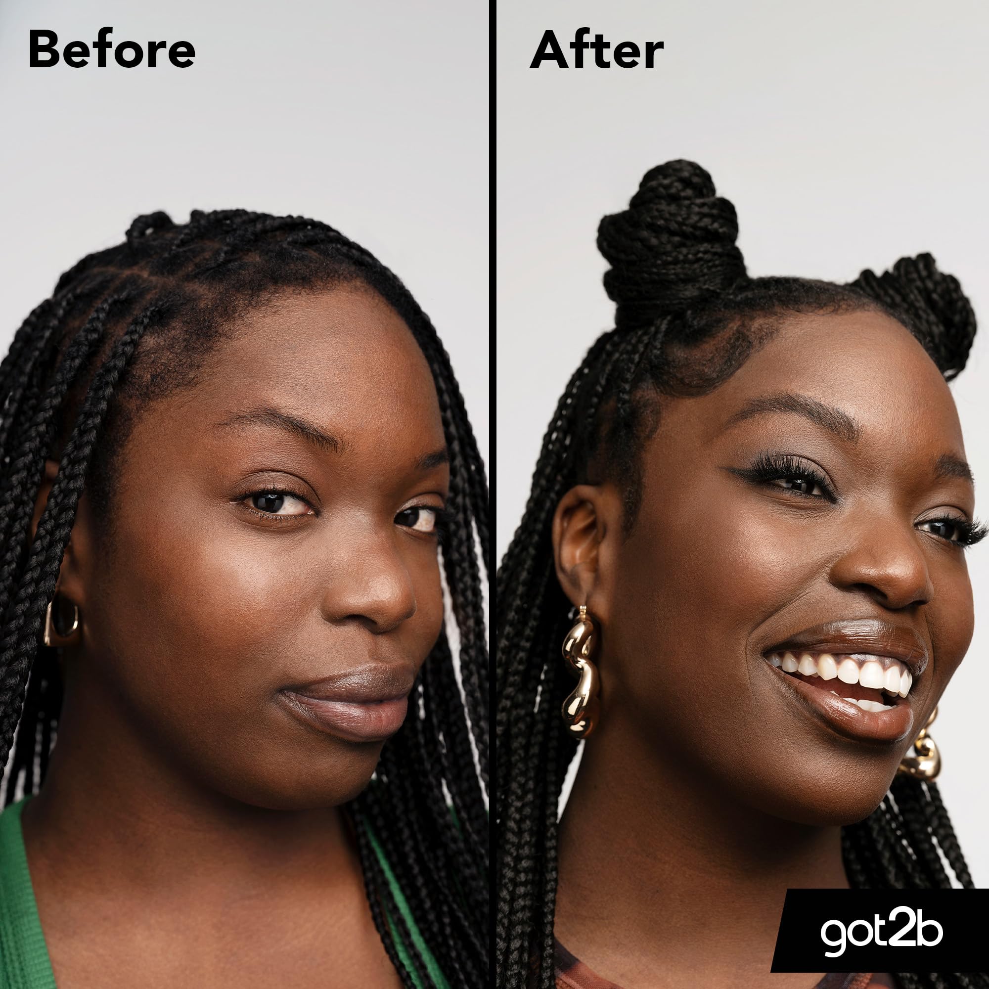 Got2B gel texture on skin showing clear, fast‑drying finish for non‑flaky hold