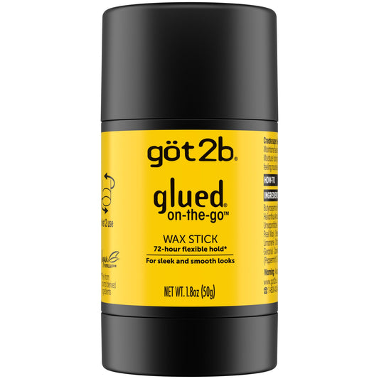 got2b glue on-the-go front packaging shows compact travel-friendly styling wax