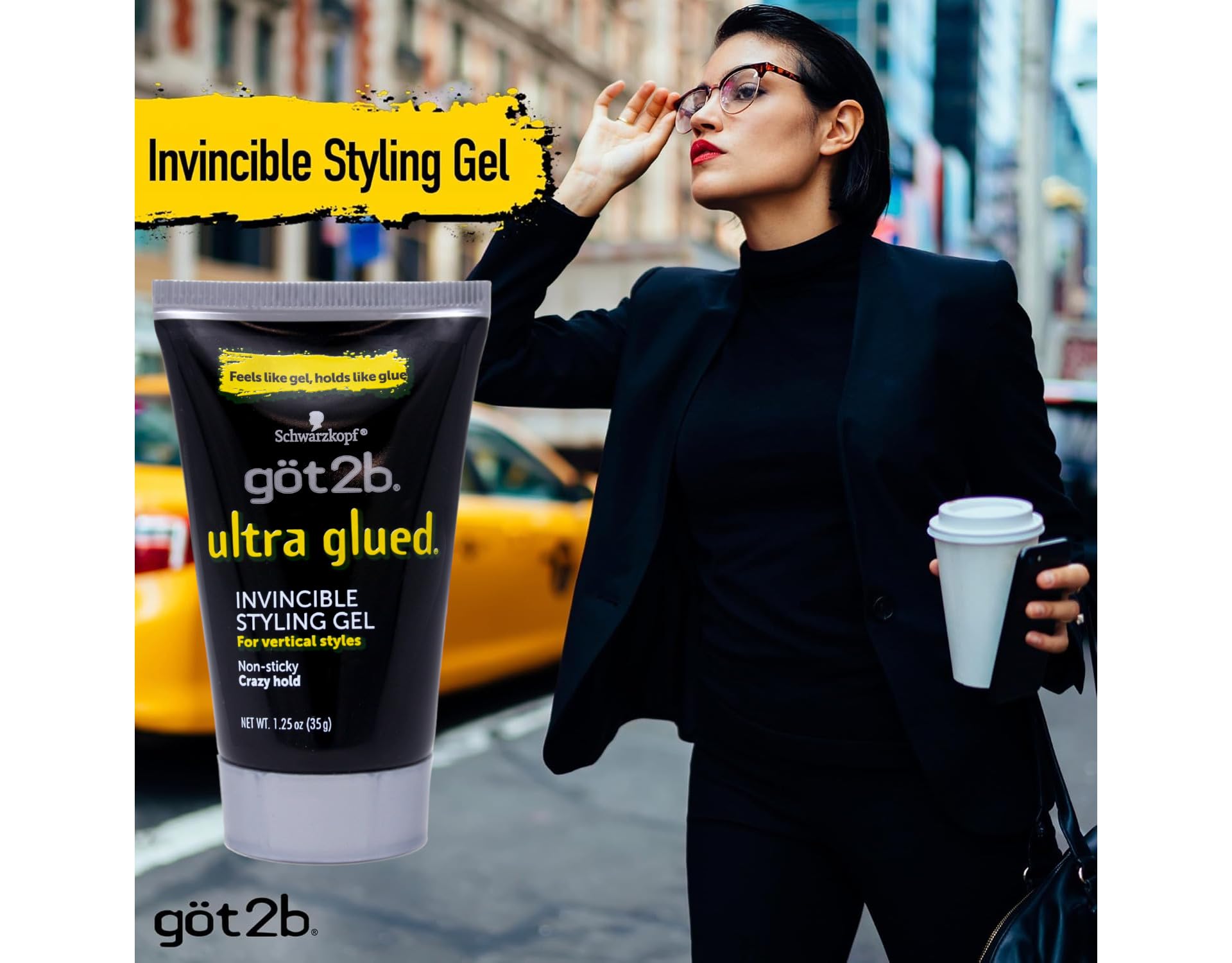 Lifestyle image of a styled spike using Got2B that shows high hold and long-lasting structure