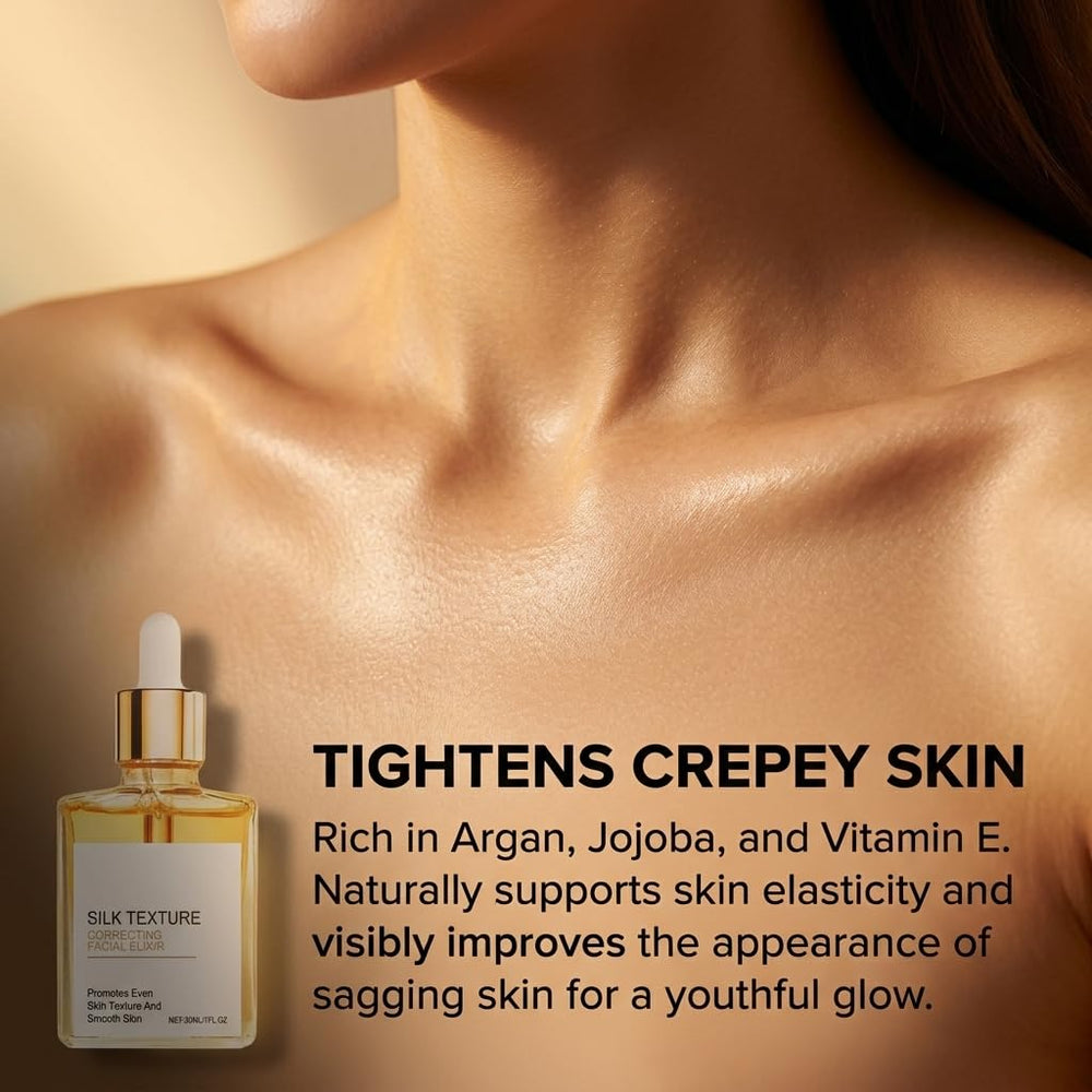 Hand applying Gouda Silk oil to skin, demonstrates rapid absorption and hydration