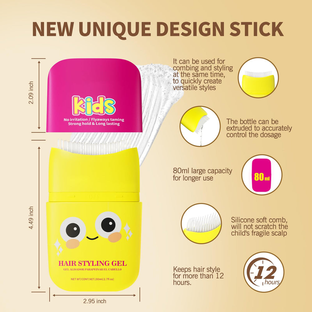 gowwim applying gel to child's hair for fast flyaway control