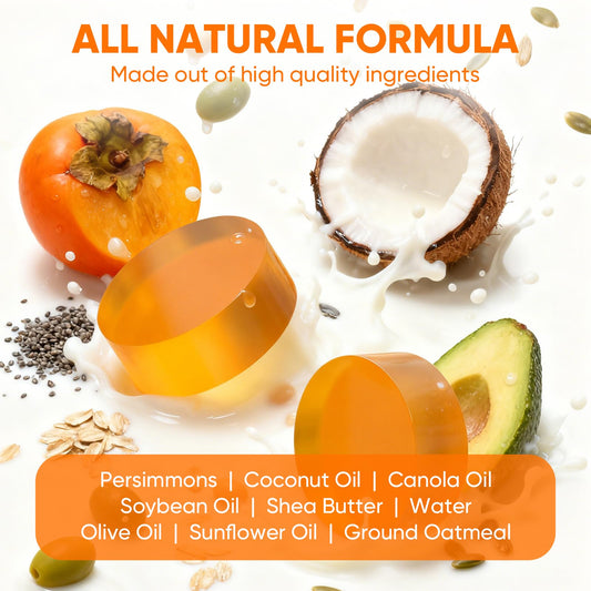 GPP persimmon soap texture close-up highlighting creamy, mild formula