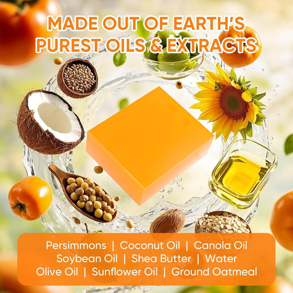 GPP persimmon soap on bath shelf in lifestyle scene for everyday freshness