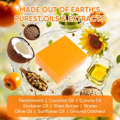 GPP persimmon soap on bath shelf in lifestyle scene for everyday freshness