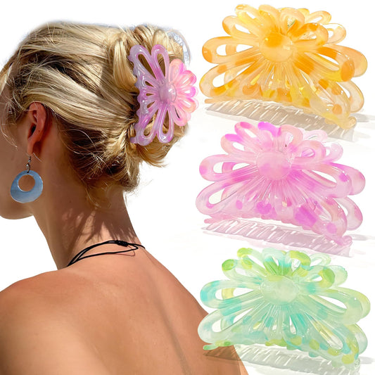 GQLV flower clip front packaging shows colorful set and gift box benefit