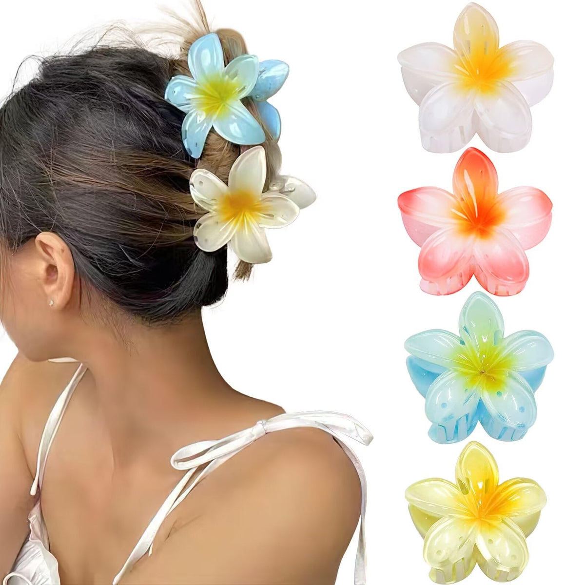 GQLV front packaging box showing four flower clips and gift-ready presentation benefits