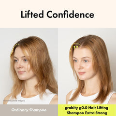 grab!ty shampoo being applied on scalp in shower for deep cleansing