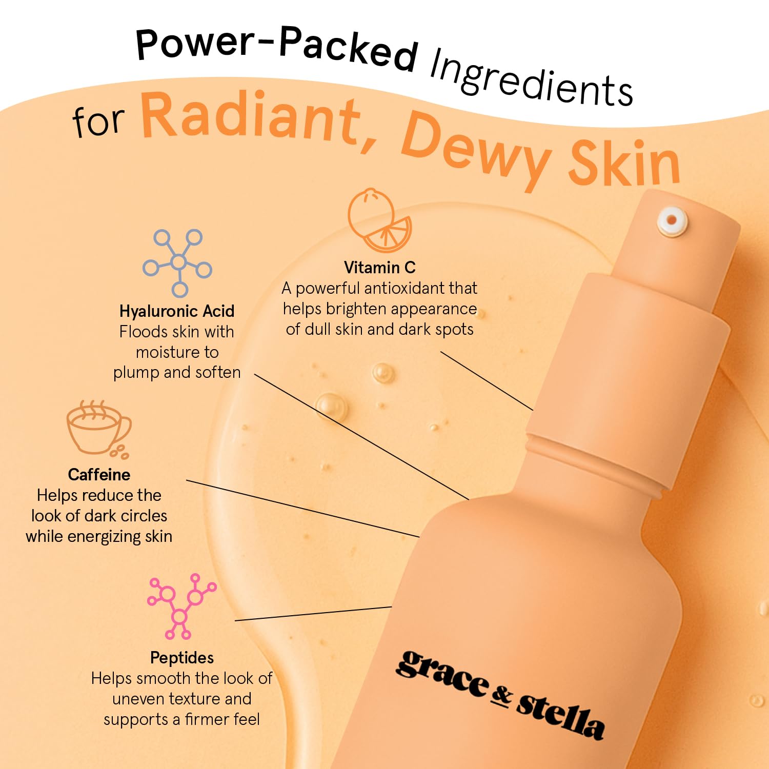 grace & stella label detail highlighting ingredients and benefits