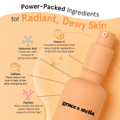 grace & stella label detail highlighting ingredients and benefits