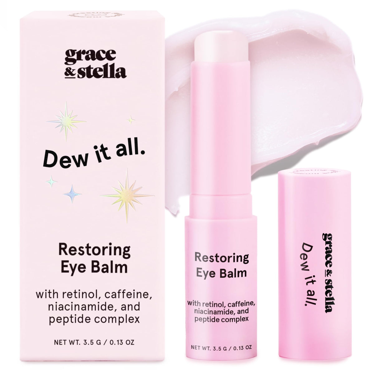grace & stella front packaging showing compact travel-ready balm