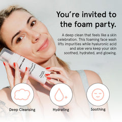 grace & stella creamy foaming texture close-up that hydrates skin