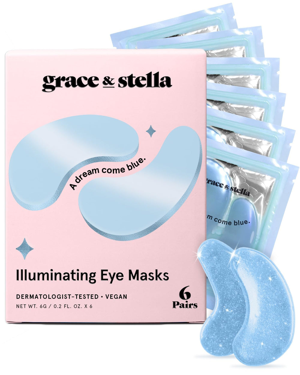 grace & stella front packaging showing six pairs and brightened look