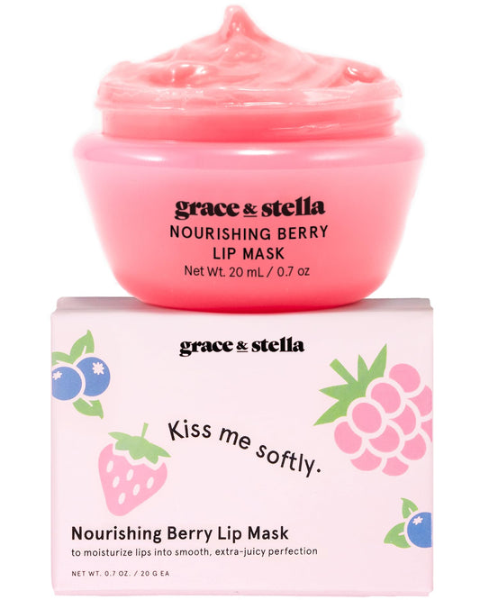 grace & stella front packaging showing compact travel tin and benefit of easy portability