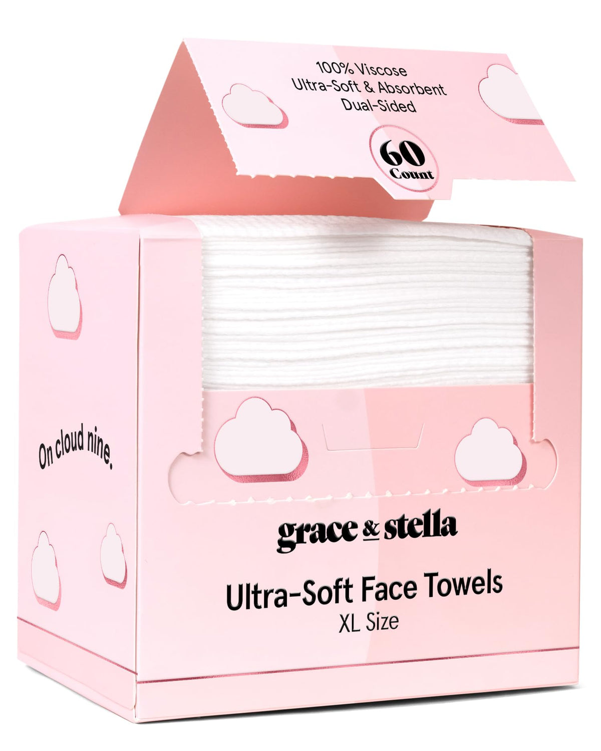 grace & stella front packaging showing 60-count and pink design for convenient storage
