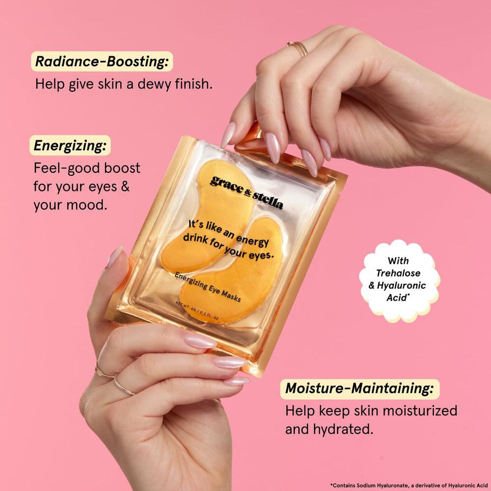grace & stella patch applied under eye demonstrating easy use and freshness