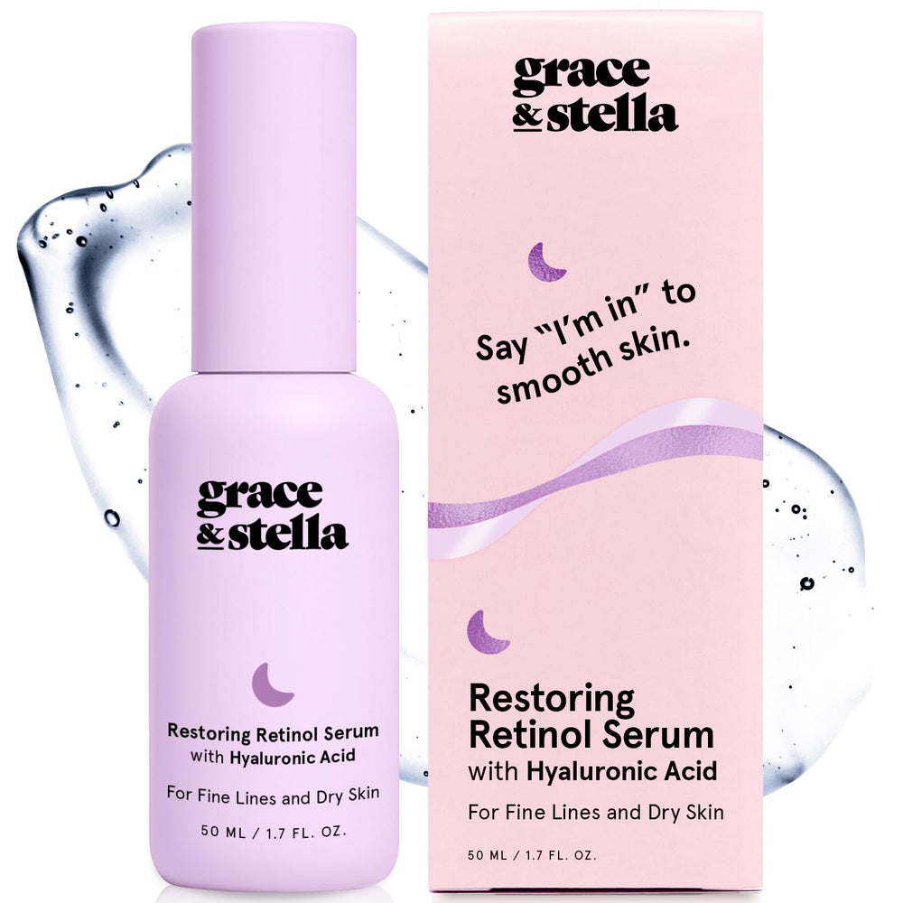 grace & stella front bottle view showing clean packaging and anti-aging benefits
