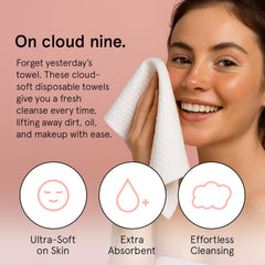grace & stella towel laid over a hand showing XL 25x30 cm size for full-face coverage