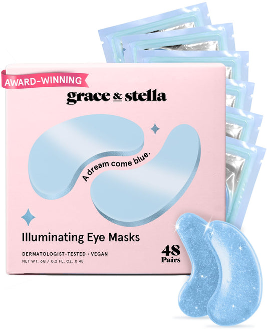 grace & stella front box showing pack design and quantity, highlights convenience