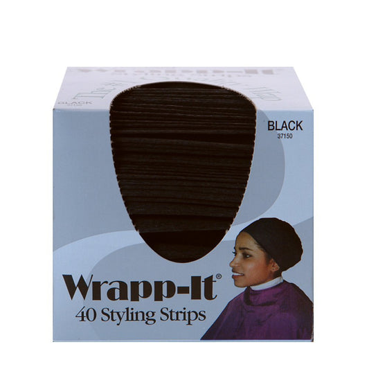 Graham Wrapp-it strip holding a natural hair wrap in place to set edges and style