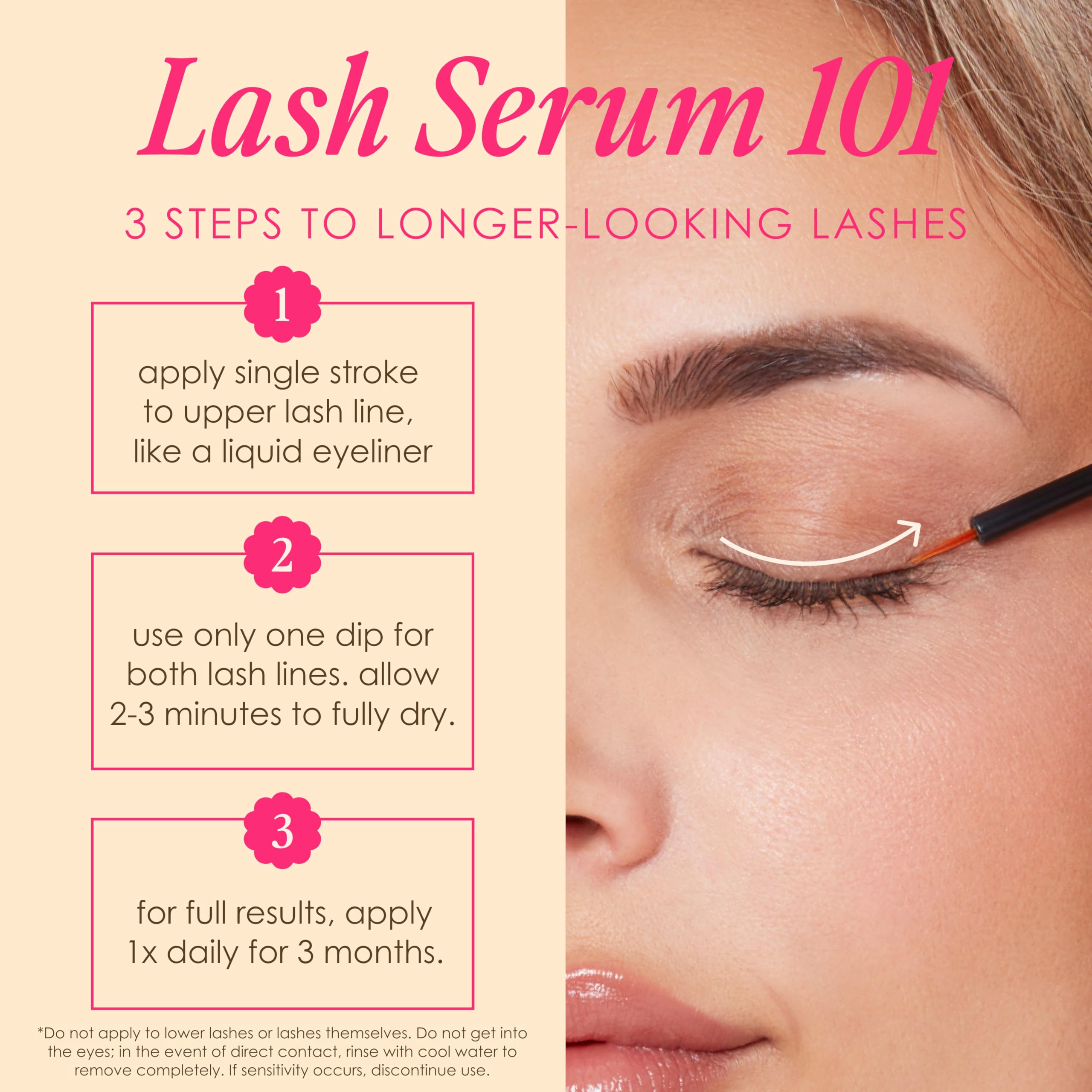 Grande Cosmetics before and after comparison illustrating fuller, longer-looking lashes