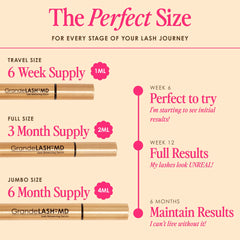 Grande Cosmetics GrandeLASH-MD on bathroom vanity with mirror showing easy evening routine benefit